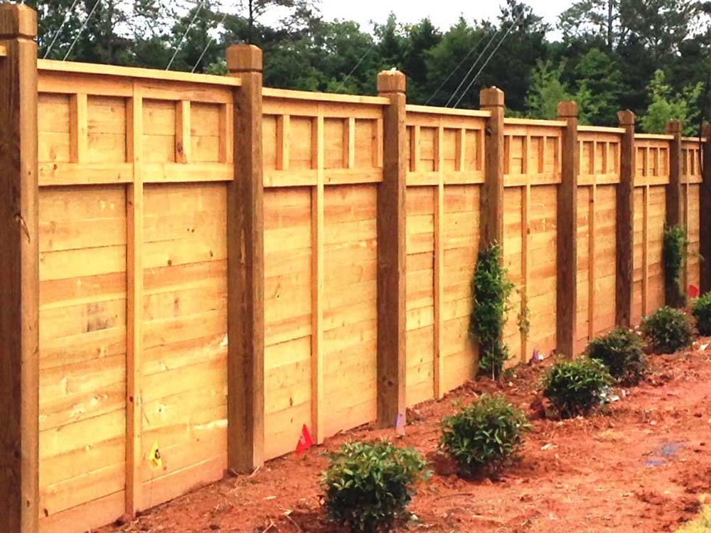 Brookhaven GA horizontal style wood fence