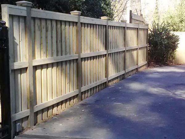 Buckhead GA cap and trim style wood fence