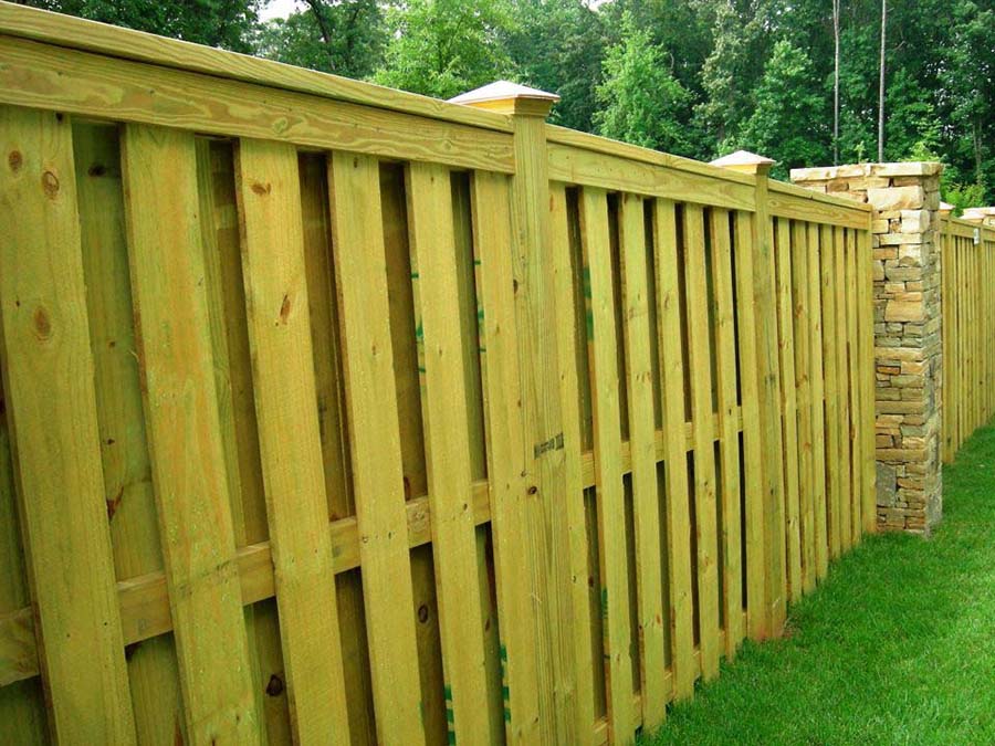 Forsyth County GA Shadowbox style wood fence