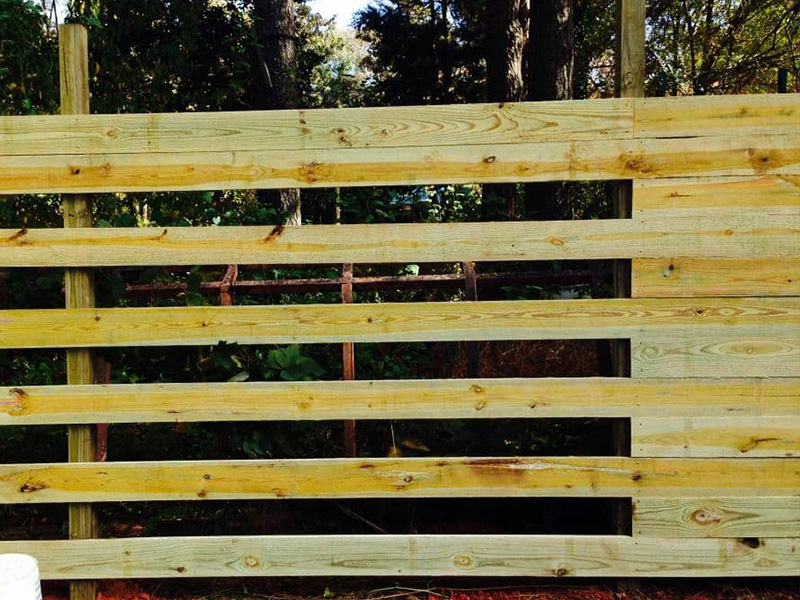 Horizontal Wooden Privacy Fence in East Atlanta